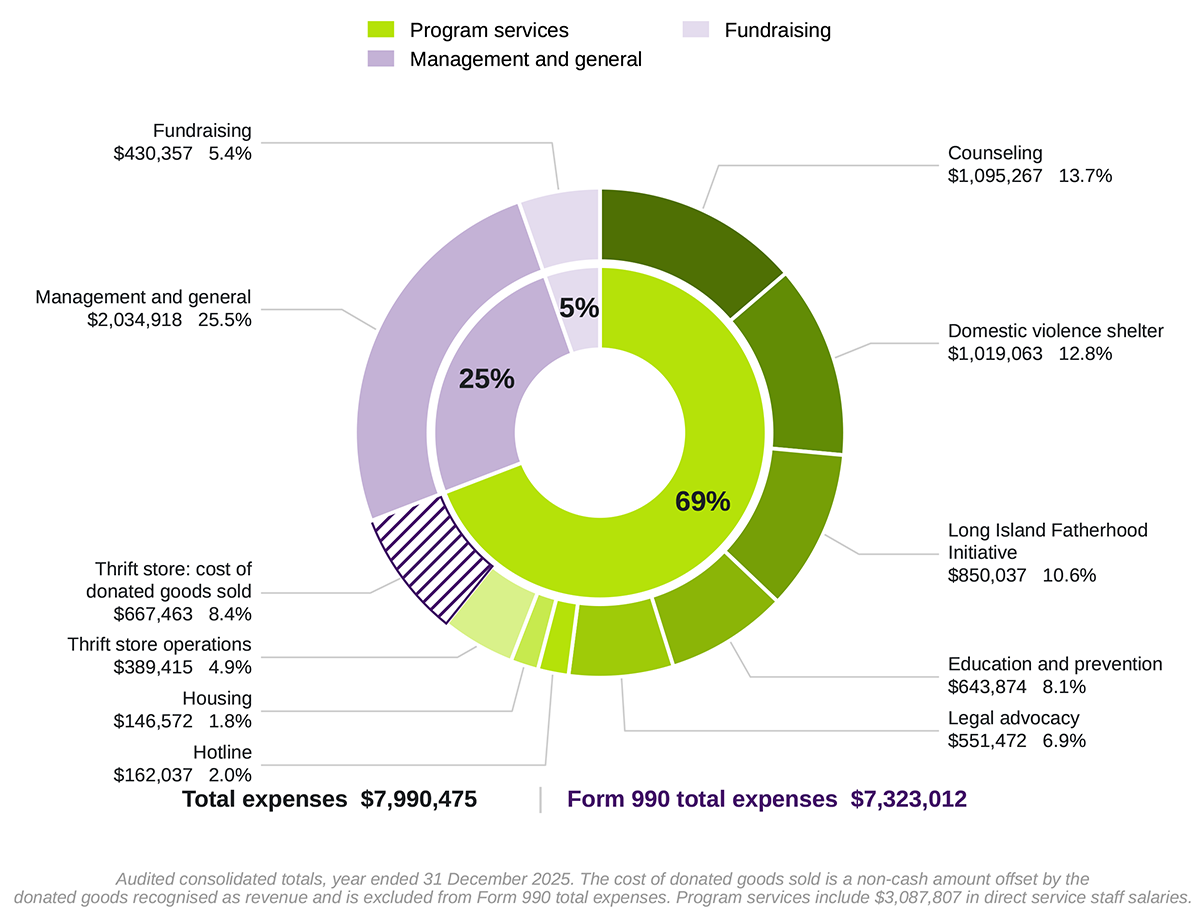 Ring graph showing 2025 expenses. No description available.